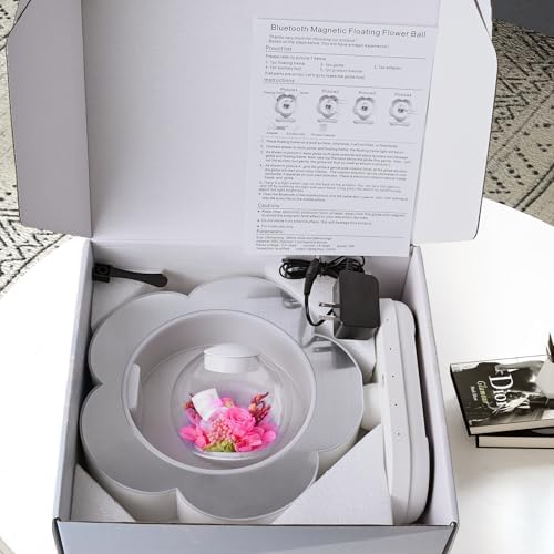 LoveLin Floral Preserved Rose Flowers with Bluetooth Speakers, 5W Magnetic Levitation Table Lamp with Variable Color LED Light, Unique Forever Flower Gift for Women, Girls, Mother and Grandma