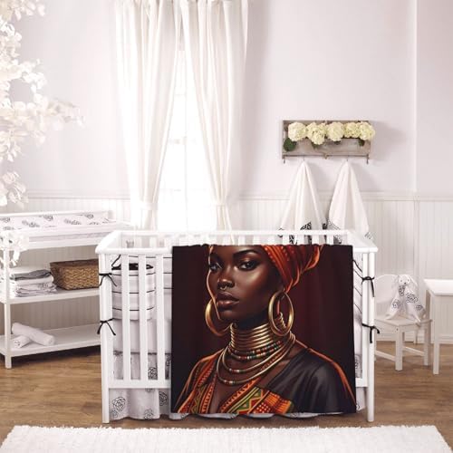 African American Black Woman Fleece Throw Blanket Ultra Soft Cozy Decorative Flannel Blanket for Home Bed Couch Chair Travel 80x60in