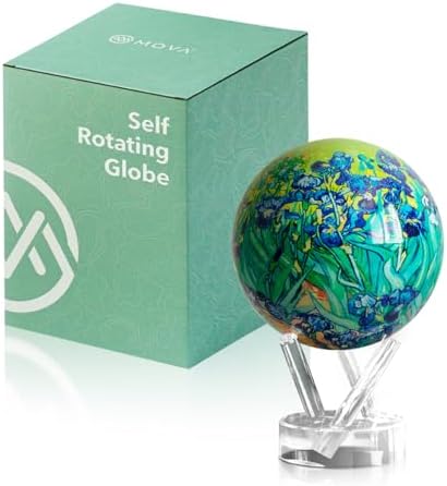 MOVA Self Rotating Globe, Van Gogh Irises Classic (4.5")