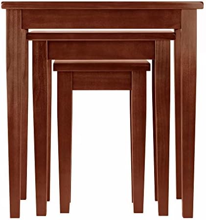 Winsome Regalia Nesting Accent Tables, for Living Room, Walnut, Set of 3