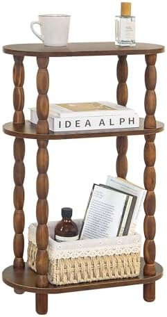 MaxSmeo Small Narrow Side Table, 3-Tier Narrow Nightstand for Small Space