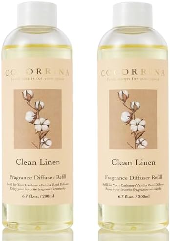 Cocorrína Reed Diffuser Refill - Clean Linen 6.7 oz / 2 Packs Reed Diffuser Oil Refill