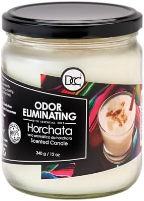 Horchata Odor Eliminating Highly Fragranced Candle - Eliminates 95% of Pet, Smoke, Food, and Other Smells Quickly - Up to 80 Hour Burn time - 12 Ounce Premium Soy Blend