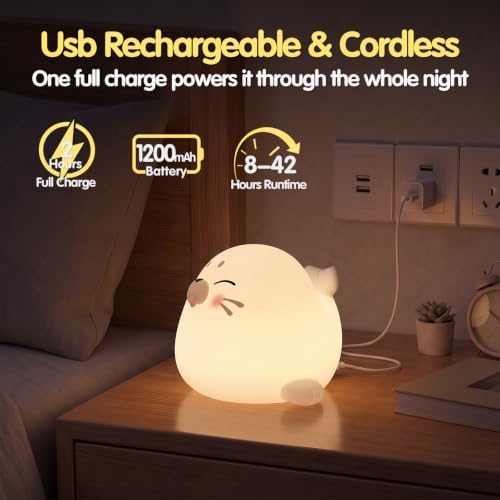 Seal Silicone Night Light for Kids, Cute Squishy LED Lamp Gift