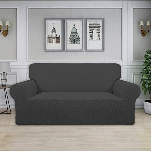 Easy-Going Stretch Oversized Loveseat Couch Covers Washable Dark Gray