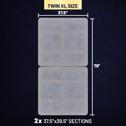 Premium 38mm Split Wood Bunkie Board Twin XL Size Bed - 2-Piece Under Mattress Support Board, Fully Assembled, Fabric Ventilation Cover - Replaces Wooden Slats or Box Spring for Bed Frames