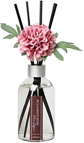 Aronica Flower Air Fresheners For Home, Sweet Rose Scent Room Non Plug In, Desk Reed Diffuser, Pink Air Freshener For Bathroom
