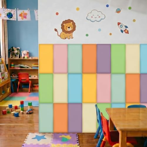 Hahafelt 24 Pack Wall Padding Headboard 15.75" x 7.87" x 1.18" Fresh Colors