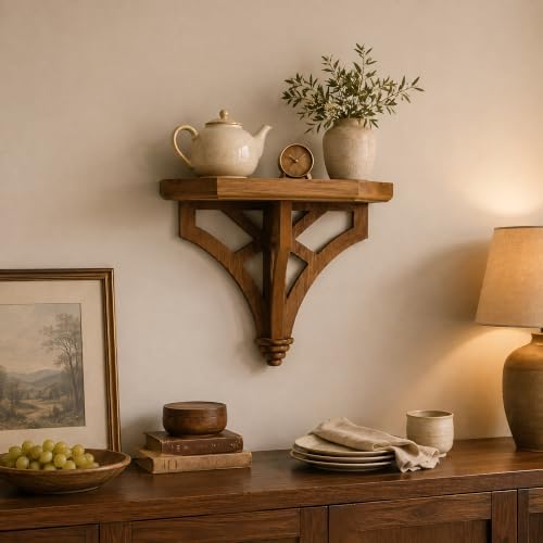 Wall Mounted Decorative Shelf, Vintage Farmhouse Floating Shelf-Burnt Color