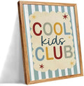 Framed 16x20 inch Trendy Preppy Blue Striped Wall Art Cool Kids Club Quotes Poster Modern Funny Toddler Canvas Prints for Kids Playroom Bedroom Wall Decor