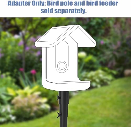 Designed for Bird Buddy – Pole Mount Adapter for Bird Feeder with Camera, 180° Swivel Design, Easy Setup, Attaches Securely to Feeder Pole, Metal Accessory