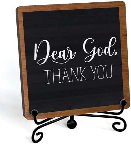 Modern Farmhouse Decor, Home Decor For Living Room, Boho Chic Aesthetic Shelf Decorations, Christian Dear God Sign, Farm House Entryway Tv Stand Fireplace Coffee Table Decoration (02)