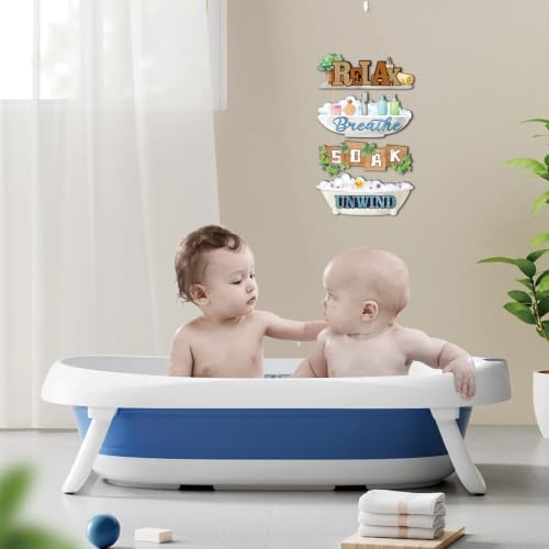 HLNIUC Funny Bathroom Quote Wood Hanging Plaque