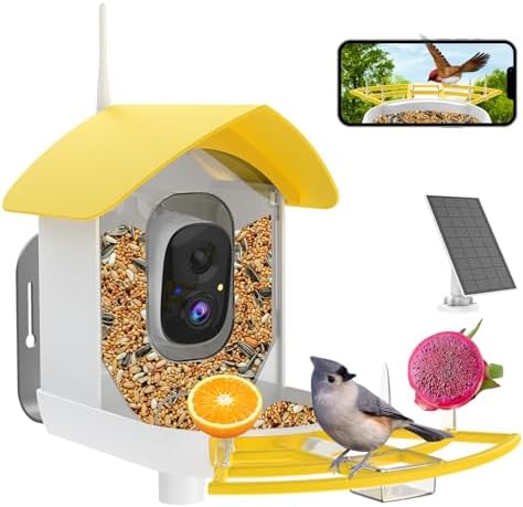 Bird Feeder with Camera,WiFi Smart Bird House with Cam Solar Powered