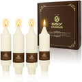 NJAO HOO Ivory Short Taper Candle 5 Inch Candlesticks Unscented Dripless Tapered Candle Set for Home Decor Wedding Party Dinner Candles, 4 Pack