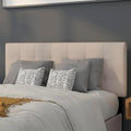 BizChair Quilted Tufted Upholstered Full Size Headboard in Beige Fabric