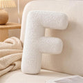 Letter Plush Pillow, Hugging Throw Pillows, Decorative Initial Shaped Pillows for Bed Couch, English Alphabet A to Z for Sofa Bedroom Living Room Decor (F)