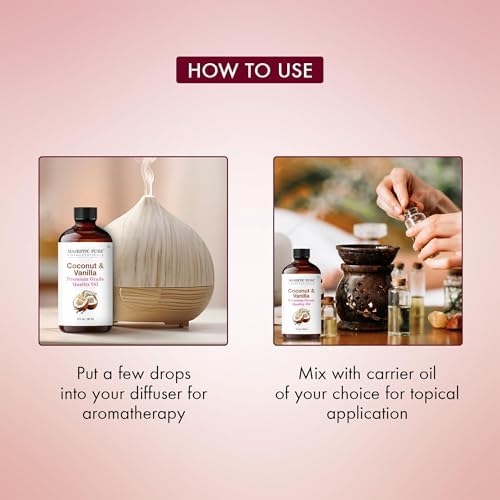 Majestic Pure Coconut Vanilla Essential Oil for Diffuser - 2 Fl Oz