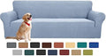 YEMYHOM Couch Cover Latest Jacquard Design High Stretch Extra Large Sofa Covers Pet Dog Cat Proof Oversized Slipcover Non Slip Magic Elastic Furniture Protector (X Large, Light Blue)