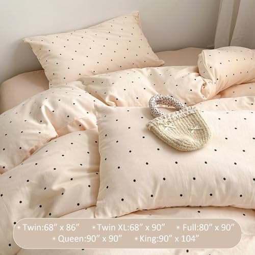 Polka Dot Duvet Cover Cotton Twin XL 68"×90",100% Cotton Bedding
