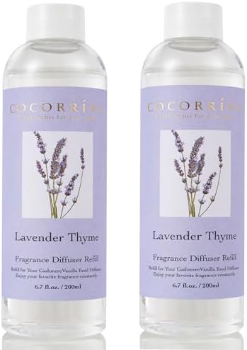 Cocorrína Reed Diffuser Refill - Lavender Thyme 6.7 oz / 2 Packs Reed Diffuser Oil Refill
