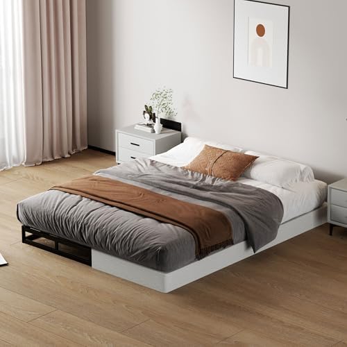Queen Size Box Springs - 5 Inch Low Profile Mattress Foundation No Noise Heavy Duty Metal Basics Bed Base with Clean Fabric Cover, Easy Assembly