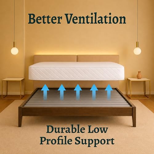 Treaton, 0.75-Inch Heavy Duty Horizontal Wooden Bunkie Board/Bed Slats, 72" x 54", Grey
