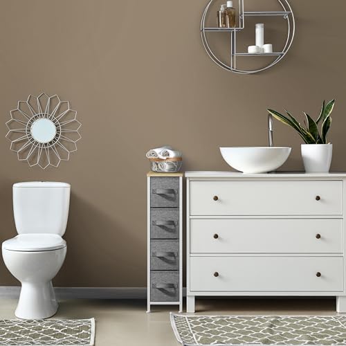 Sorbus 4-Drawer Narrow Dresser for Bedroom (Beige)