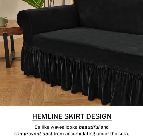 NICEEC Love Seat Couch Covers Loveseat Covers Universal Cover with Skirt