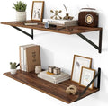 Heimlove 28W x 12D Deep Floating Shelves Set of 2 Walnut