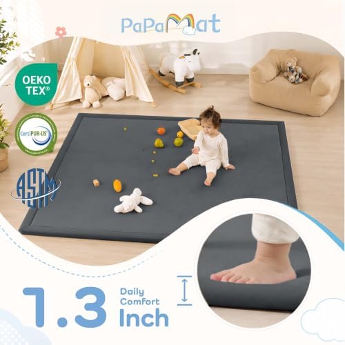 1.3" Thick Baby Play Mat for Floor,39x59 Memory Foam Tummy Time Mat