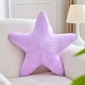 Uvvyui Starfish Pillow Cute Star Decorative Throw Pillows with Soft Velvet Sea Pillow Aesthetic Home Decor Ocean Beach Cushion（Lavender, 19.6 Inch）