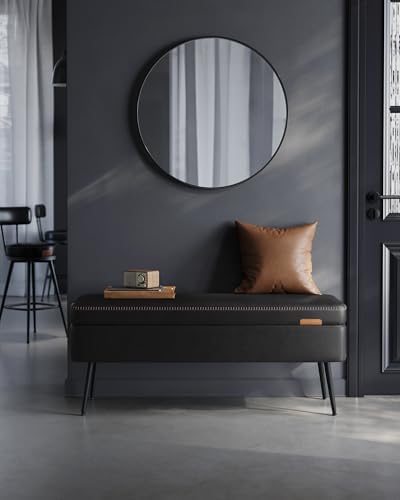 VASAGLE Storage Ottoman Bench, PU Leather, Steel Legs