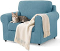 SUBRTEX 3 Pieces Stretch Sofa Slipcover Sets Couch Cover Sets Backrest Cushion Covers Furniture Protector Collection Set for Oversize Sofa Loveseat Chair Slip Covers(Small, Steel Blue)