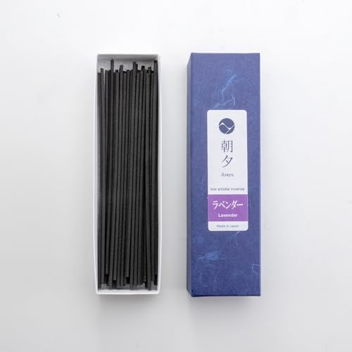 Asayu Japan Lavender Incense Sticks, Low Smoke Japanese Incense, 20g