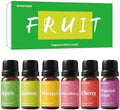 Fruit Fragrance Oils, Aromtopia 6x10ml Fruity Essential Oils for Diffusers for Home, Soap Candle Making Scents, Strawberry, Pineapple, Lemon, Cherry, Passion Fruit, Apple, Fragrance Oil Gift Set