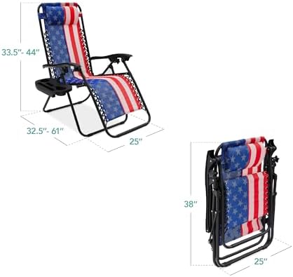 Best Choice Products Zero Gravity Chair Recliner, American Flag