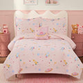 Full Size Comforter Sets for Girls-4 Pieces Pink Glow in the Dark Bedding