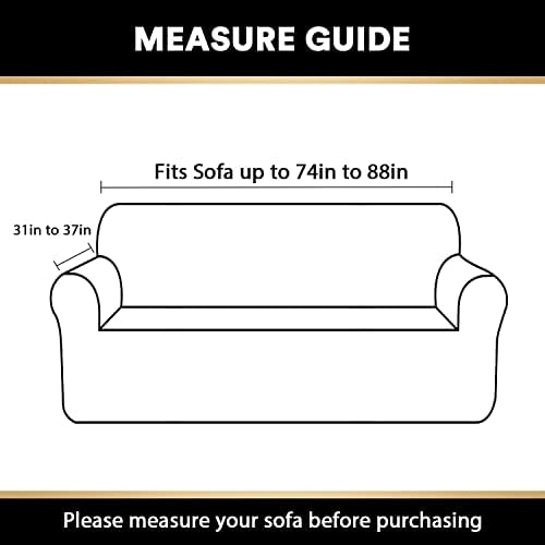 PrinceDeco Stretch Sofa Slipcover 1 Piece Sofa Cover for 3 Cushion Couch Furniture Protector/Cover Couch with Elastic Bottom Soft and Durable Sofa Cover Pet Protector (Sofa, Burnt Brick)