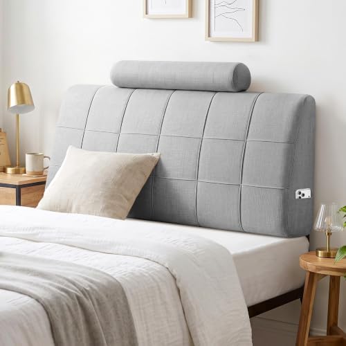 Twin Headboard with Headrest, Memory Foam Upholstered Headboard