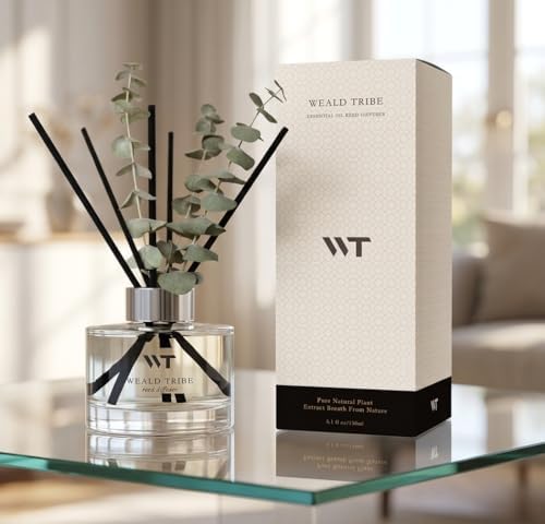 WEALD TRIBE Eucalyptus & Lavender Scent Reed Diffuser for Bathroom Decor