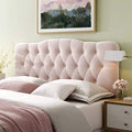 Modway Annabel Diamond Tufted Performance Velvet King Headboard in Pink