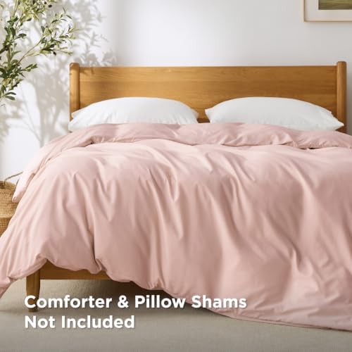 Bedsure Duvet Cover Queen Size, 1Pc Soft Double Brushed Bedding, Blush Pink