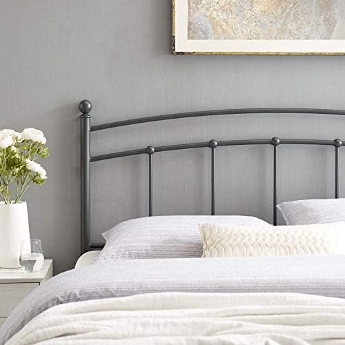 Modway Abigail Twin Metal Headboard in Gray