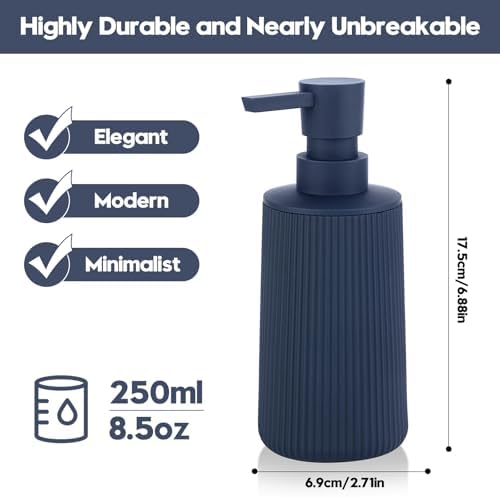 Small Soap Dispenser for Bathroom and Kitchen Matte Blue