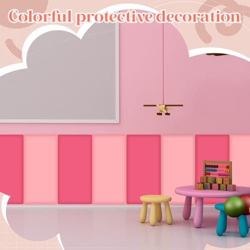 8 Pack Wall Padding Headboard 15.75" x 7.87" x 1.18" Rose Pink Colors