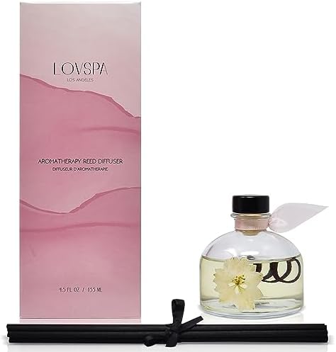 Reed Diffuser Set, Soothe Tahitian Vanilla Bean Scented Oil Diffuser with Sticks, Home Fragrance Accessories for Bathroom Shelf Decor, Aroma Diffusers for Home or Office Fall Decor, USA Made
