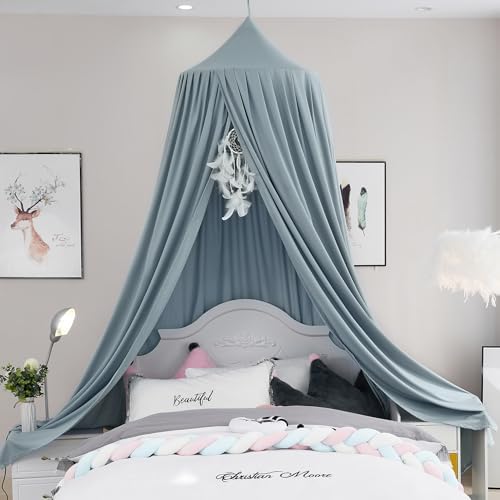 Kids Bed Canopy - Girls Canopy for Crib, Nursery, Reading Nook - Light Blue