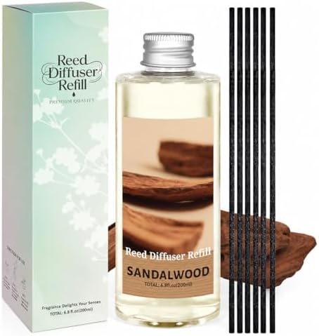 STRN Reed Diffuser Oil Refill, Sandalwood Scented Diffuser 6.8 Fl Oz