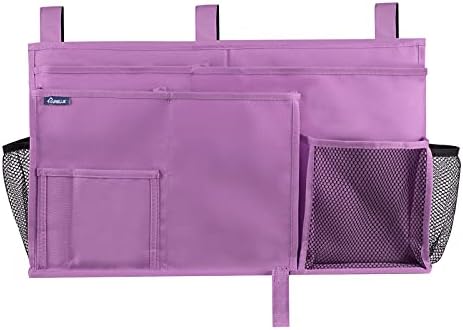 Surblue Caddy Hanging Organizer Bedside Storage Bag for Bunk and Hospital Beds, Purple, L